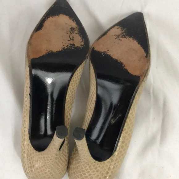 Sale— BOGO. Stuart Weitzman Snake Print Leather Stilettos. - Picture 6 of 8
